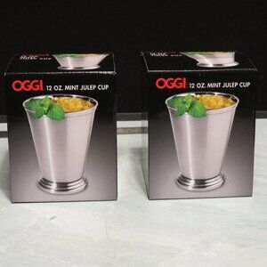 Lot of 2 Oggi Mint Julep Cup Stainless Steel 12oz NIB